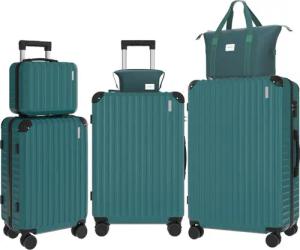 VALLSERO Trolleyset LG2 Hartschalen-Koffer set (S,M,L,XL) Rollkoffer, Reisekoffer, (Hartschalen Trolley 6-teiliges-set), Handgepäck 4 Rollen, ABS-Material, TSA Zollschloss, 6-teiliges Set