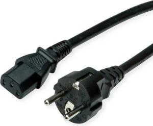 VALUE Netzkabel, IEC-Buchse & CEE7/7-Stecker gerade Stromkabel, Schutzkontakt, CEE 7/7, Typ-E/F Männlich (Stecker), IEC320 C13, Kaltgeräte, 10A Weiblich (Buchse) (60.0 cm)