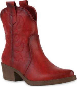 VAN HILL 835978 Cowboy Boots Damen Stiefeletten Spitze Cowboy Boots Stickereien Western