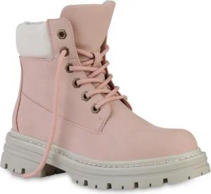 VAN HILL 840542 Stiefelette Damen Worker Boots Plateau Vorne Bequeme Outdoor Plateau-