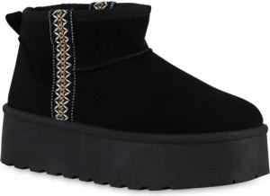 VAN HILL 841343 Winterstiefelette Damen Warm Gefütterte Winter Boots Bequeme Stickereien