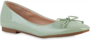 VAN HILL 841553 Ballerina Damen Klassische Ballerinas Flache Lack Schleifen