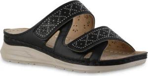 VAN HILL 841605 Sandale Damen Komfort Sandalen Bequeme Strass Cut-Outs Freizeit