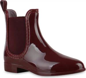 VAN HILL 902282 Gummistiefelette Damen Lack Stiefeletten Gummistiefel Chelsea Boots Gr. 36-41