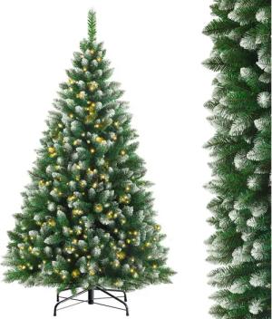 Vankel Künstlicher Weihnachtsbaum PVC Skandinavischer Weißer Spitz-Tannenbaum, 180/210cm, Einfache Montage, nadelfrei und langlebig