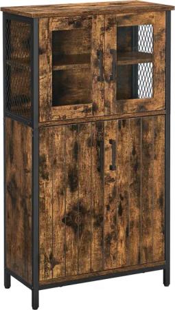 VASAGLE Highboard Kücheschrank (Aufbewahrungsschrank, verstellbare Ablage, Stahlgestell), Höhe 108 cm, für Küche, Industriestil