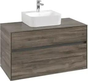V&B Waschtischunterschrank Collaro 100x54,8x50cm, WT mittig, stone oak