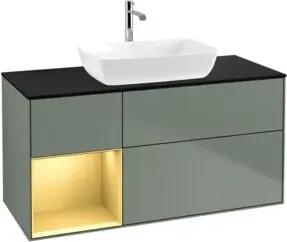 V&B Waschtischunterschrank Finion 120cm, Pl b m, Reg gol m Lac, Oli. m Lac