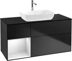 V&B Waschtischunterschrank Finion 120cm, Pl b m, Reg wh. m Lac, bla m Lac