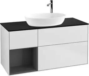 V&B Waschtischunterschrank Finion 120cm, Pl b m, Rg A m Lac, wh. m Lac