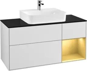 V&B Waschtischunterschrank Finion 120cm, Pl bla m, Reg re gol m, wh. m Lac