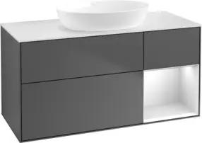 V&B Waschtischunterschrank Finion 120cm, Pl w m, Reg wh. m Lac, Anthrac. m
