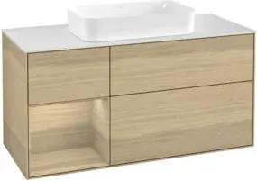 V&B Waschtischunterschrank Finion 120cm, Pl wh. m, Reg li Oa ven, Oa ven