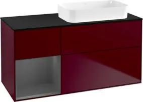 V&B Waschtischunterschrank Finion 120x60 cm, Reg li Anthrac. m, Peony Matt