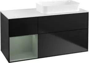 V&B Waschtischunterschrank Finion 120x60 cm, Reg li Oli. m Lac, bla m Lac