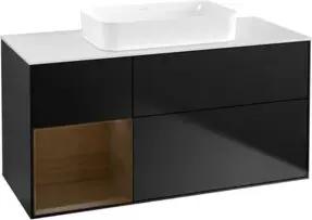 V&B Waschtischunterschrank Finion 120x60 cm, Reg li wal ven, bla m lacquer