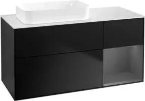 V&B Waschtischunterschrank Finion 120x60 cm, Reg re Anthrac. m, bla m Lac