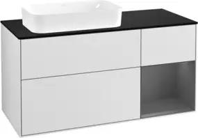 V&B Waschtischunterschrank Finion 120x60 cm, Reg re Anthrac. m, wh. m Lac