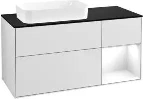 V&B Waschtischunterschrank Finion 120x60 cm, Reg re glo wh. Lac, wh. m Lac