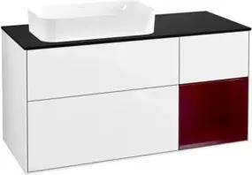 V&B Waschtischunterschrank Finion 120x60 cm, Reg re Peo, glo white lacquer