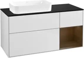 V&B Waschtischunterschrank Finion 120x60 cm, Reg re wal ven, wh. m lacquer