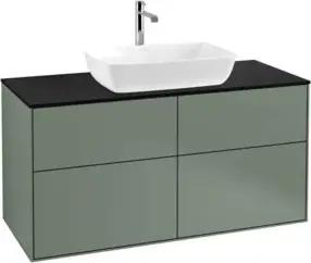 V&B Waschtischunterschrank Finion 120x60,3cm, Abd.-Pl. bla m, Oli. m Lac