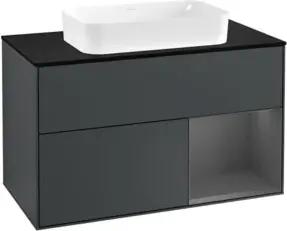 V&B Waschtischunterschrank Wandbeleuchtung Finion 100, Pl b m, Rg r A m, md bl. m Lac