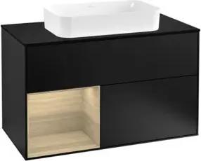 V&B Waschtischunterschrank Wandbeleuchtung Finion 100, Pl bla m, Reg li Oa ven, bla m Lac