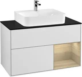 V&B Waschtischunterschrank Wandbeleuchtung Finion 100, Pl bla m, Reg re Oa ven, wh. m Lac