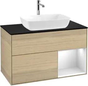 V&B Waschtischunterschrank Wandbeleuchtung Finion 100, Pl bla m, Reg wh. m Lac, Oa ven