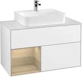 V&B Waschtischunterschrank Wandbeleuchtung Finion 100, Pl w m, Reg li Oa ven, glo wh. Lac