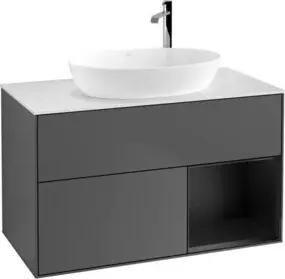 V&B Waschtischunterschrank Wandbeleuchtung Finion 100, Pl wh. m, Reg bla m Lac, Anthrac. m