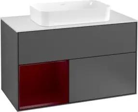 V&B Waschtischunterschrank Wandbeleuchtung Finion 100, Pl wh. m, Reg li Peo, Anthrac. m