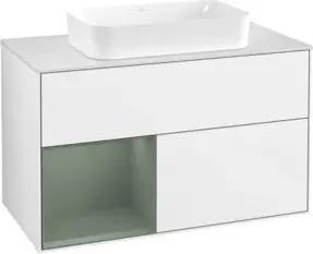 V&B Waschtischunterschrank Wandbeleuchtung Finion 100x60,3 cm, Rg l Ol m Lac, glo wh. Lac