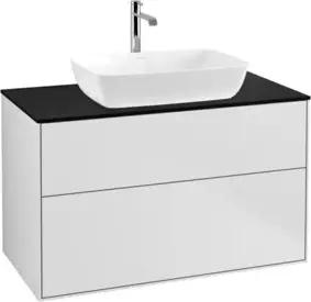 V&B Waschtischunterschrank Wandbeleuchtung Finion 100x60,3cm, Abd.-Pl. bla m, wh. m Lac