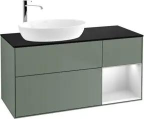 V&B Waschtischunterschrank Wandbeleuchtung Finion 120cm, Pl b m, Reg wh. m Lac, Oli. m Lac