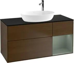 V&B Waschtischunterschrank Wandbeleuchtung Finion 120cm, Pl bla m, Reg Oli. m Lac, wal ven