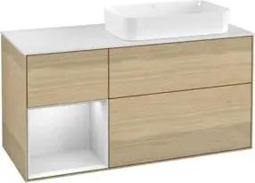 V&B Waschtischunterschrank Wandbeleuchtung Finion 120cm, Pl w m, Reg li wh. m Lac, Oa ven