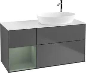 V&B Waschtischunterschrank Wandbeleuchtung Finion 120cm, Pl w m, Rg Oli. m Lac, Anthrac. m