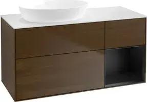 V&B Waschtischunterschrank Wandbeleuchtung Finion 120cm, Pl wh. m, Reg bla m Lac, wal ven