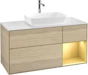 V&B Waschtischunterschrank Wandbeleuchtung Finion 120cm, Pl wh. m, Reg gol m Lac, Oa ven