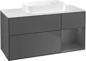 V&B Waschtischunterschrank Wandbeleuchtung Finion 120x60 cm, Reg re Anthrac. m, Anthrac. m