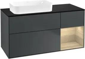 V&B Waschtischunterschrank Wandbeleuchtung Finion 120x60 cm, Reg re Oa ven, md bl. m Lac