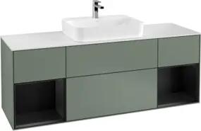 V&B Waschtischunterschrank Wandbeleuchtung Finion 160cm, Pl w m, Reg bla m Lac, Oli. m Lac