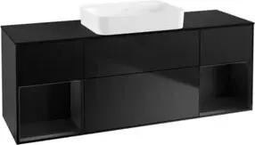 V&B Waschtischunterschrank Wandbeleuchtung Finion 160x60,3x50,1cm, Rg bla m Lac, bla m Lac