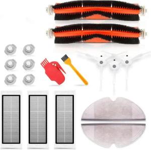 VERCO Reinigungsbürsten-Set Reinigungskit für Roborock, S5, S5 Max, S50, S51, S52, S55, S6, S6 Max, S60, S65, E22, E25, P5, T4, T6, (18-tlg), Ersatz Teile Set Wartungskit Filter Seitenbürste Zubehör Bürste