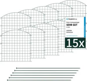 VERDOBA Zaun Teichzaun Gartenzaun Hundezaun - Metall Gitterzaun aus Zaunelementen