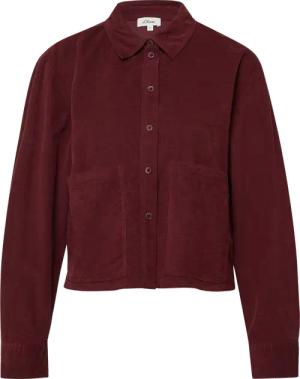 Verkürzte Feincord-Bluse mit aufgesetzten Taschen