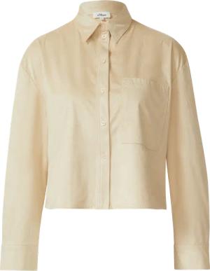 Verkürzte Hemdbluse in Velours-Optik