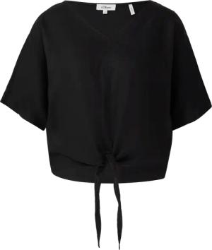 Verkürzte Leinenmix-Bluse im Relaxed Fit